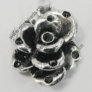 Pendant/Charm, Zinc Alloy Jewelry Findings, Lead-free,Flower 15mm, Sold by Bag