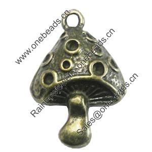 Pendant/Charm, Zinc Alloy Jewelry Findings, Lead-free, Fungus 16x26mm, Sold by Bag