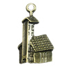 Pendant/Charm, Zinc Alloy Jewelry Findings, Lead-free, House 15x28mm, Sold by Bag