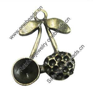 Pendant/Charm, Zinc Alloy Jewelry Findings, Lead-free, Fruit 17x21mm, Sold by Bag