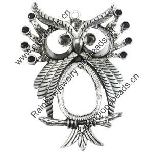 Pendant/Charm, Zinc Alloy Jewelry Findings, Lead-free, Animal 46x60mm, Sold by PC