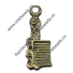 Pendant/Charm, Zinc Alloy Jewelry Findings, Lead-free, Comb 7x20mm, Sold by Bag