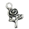 Pendant/Charm, Zinc Alloy Jewelry Findings, Lead-free, Flower 9x15mm, Sold by Bag