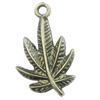 Pendant/Charm, Zinc Alloy Jewelry Findings, Lead-free, Leaf 14x23mm, Sold by Bag