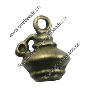 Pendant/Charm, Zinc Alloy Jewelry Findings, Lead-free, Teapot 10x12mm, Sold by Bag