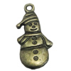 Pendant/Charm, Zinc Alloy Jewelry Findings, Lead-free, Snow man 12x25mm, Sold by Bag