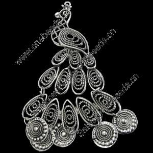 Pendant/Charm, Zinc Alloy Jewelry Findings, Lead-free, Animal 23x48mm, Sold by PC