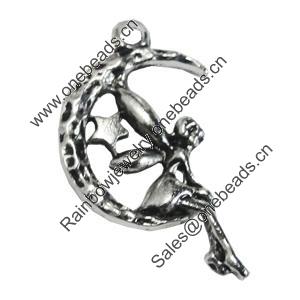Pendant/Charm, Zinc Alloy Jewelry Findings, Lead-free, 15x25mm, Sold by Bag