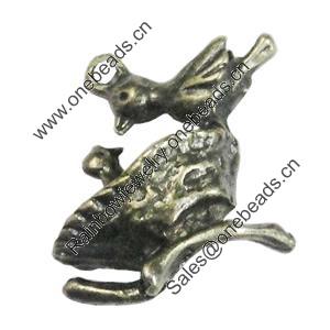 Pendant/Charm, Zinc Alloy Jewelry Findings, Lead-free, Animal 22x15mm, Sold by Bag