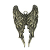 Pendant/Charm, Zinc Alloy Jewelry Findings, Lead-free, Wing 23x40mm, Sold by Bag