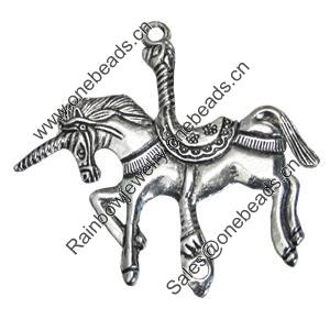 Pendant/Charm, Zinc Alloy Jewelry Findings, Lead-free, Animal 42x42mm, Sold by Bag