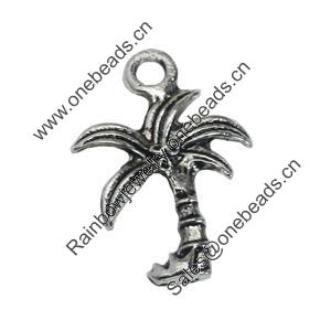 Pendant/Charm, Zinc Alloy Jewelry Findings, Lead-free, Plant 15x22mm, Sold by Bag