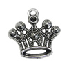 Pendant/Charm, Zinc Alloy Jewelry Findings, Lead-free, Crown 17x17mm, Sold by Bag