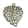 Pendant/Charm, Zinc Alloy Jewelry Findings, Lead-free, Leaf 19x24mm, Sold by Bag