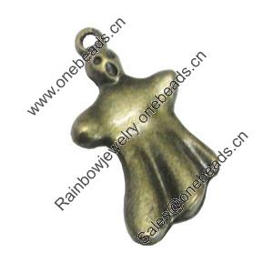 Pendant/Charm, Zinc Alloy Jewelry Findings, Lead-free, Animal 15x27mm, Sold by Bag