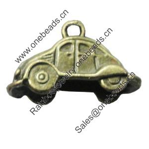 Pendant/Charm, Zinc Alloy Jewelry Findings, Lead-free, Car 22x11mm, Sold by Bag