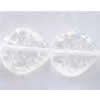 Natural crack crystal beads, white, plane heart, 10mm, Sold per 16-inch Strand