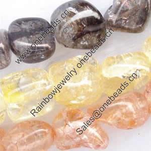 Natural crack crystal beads, Mix color, nugget, 8x10mm, Sold per 16-inch Strand 