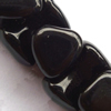 Gemstone beads, black stone, heart, 8x11mm, Sold per 15-inch Strand 