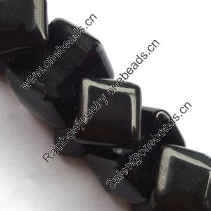 Gemstone beads, black stone, pillow, 8x11mm, Sold per 15-inch Strand 