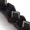 Gemstone beads, black stone, pillow, 8x11mm, Sold per 15-inch Strand 