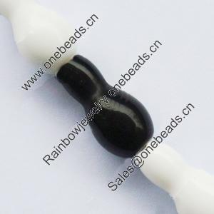 Gemstone beads, black & white stone, bowling, 15x20mm, Sold per 14-15 inch Strand 