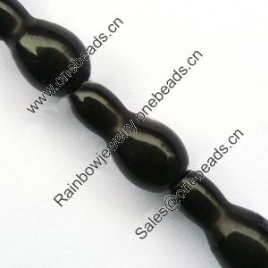 Gemstone beads, black stone, bowling, 15x20mm, Sold per 14-15 inch Strand