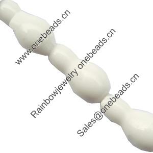 Gemstone beads, white stone, bowling, 15x20mm, Sold per 14-15 inch Strand