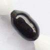 Gemstone beads, black & white stone, rice, 6x9mm, Sold per 15-16 inchStrand
