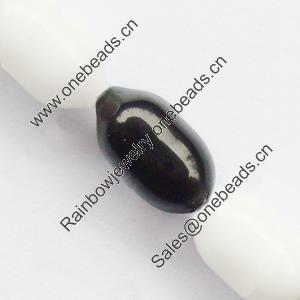 Gemstone beads, black & white stone, rice, 5x8mm, Sold per 15-16 inchStrand
