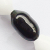 Gemstone beads, black & white stone, rice, 5x8mm, Sold per 15-16 inchStrand