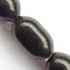 Gemstone beads, black stone, rice, 6x9mm, Sold per 15-16 inch Strand 