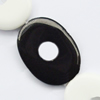 Gemstone beads, black & white stone, oval, 30x40x5mm, Sold per 15-16 inch Strand