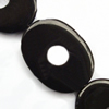 Gemstone beads, black & white stone, oval, 30x40x5mm, Sold per 15-16 inch Strand