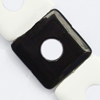 Gemstone beads, black & white stone, square, 30x30x6mm, Sold per 14-inch Strand