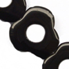 Gemstone beads, black & white stone, flower, 28x30x6mm, Sold per 13-inch Strand 