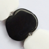 Gemstone beads, black & white stone, apple, 18x20x5mm, Sold per 14-inch Strand 