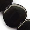 Gemstone beads, black & white stone, apple, 18x20x5mm, Sold per 14-inch Strand 