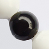 Gemstone beads, black & white stone, round, 8mm, Sold per 15-inch Strand 