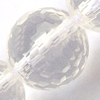 Gemstone beads, rock crystal, 128-faceted round, 16-17mm, Sold per 15-inch Strand 