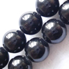 Gemstone beads, black amber, round, 12mm, Sold per 16-inch Strand 