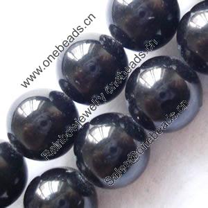 Gemstone beads, black amber, round, 10mm, Sold per 16-inch Strand 