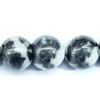 Gemstone beads, white and black stone, round, 14x14mm, Sold per 16-inch Strand 