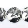 Gemstone beads, white and black stone, coin, 30x30mm, Sold per 16-inch Strand 