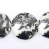 Gemstone beads, white and black stone, coin, 35x35mm, Sold per 16-inch Strand 