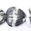 Gemstone beads, white and black stone, heart, 30x30mm, Sold per 16-inch Strand