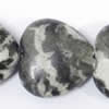 Gemstone beads, white and black stone, heart, 30x30mm, Sold per 16-inch Strand 