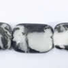 Gemstone beads, white and black stone, oblong, 40x30mm, Sold per 16-inch Strand 