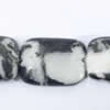 Gemstone beads, white and black stone, oblong, 13x18mm, Sold per 16-inch Strand 