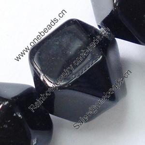 Gemstone beads, black jade, octagon, 13x13mm, Sold per 16-inch Strand 